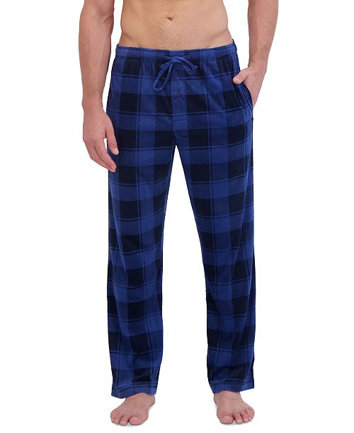 alfani Hanes Men's Ultra Soft Plaid Brushed Fleece Pajama Pants Men's Fashion & Accessories