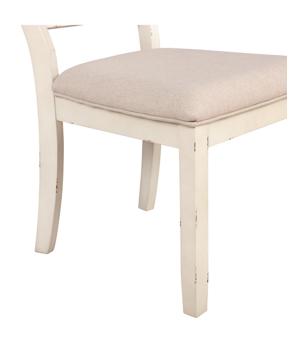Simplie Fun Wood Cross Back Upholstered Dining Chairs, Set Of 2, Antique White