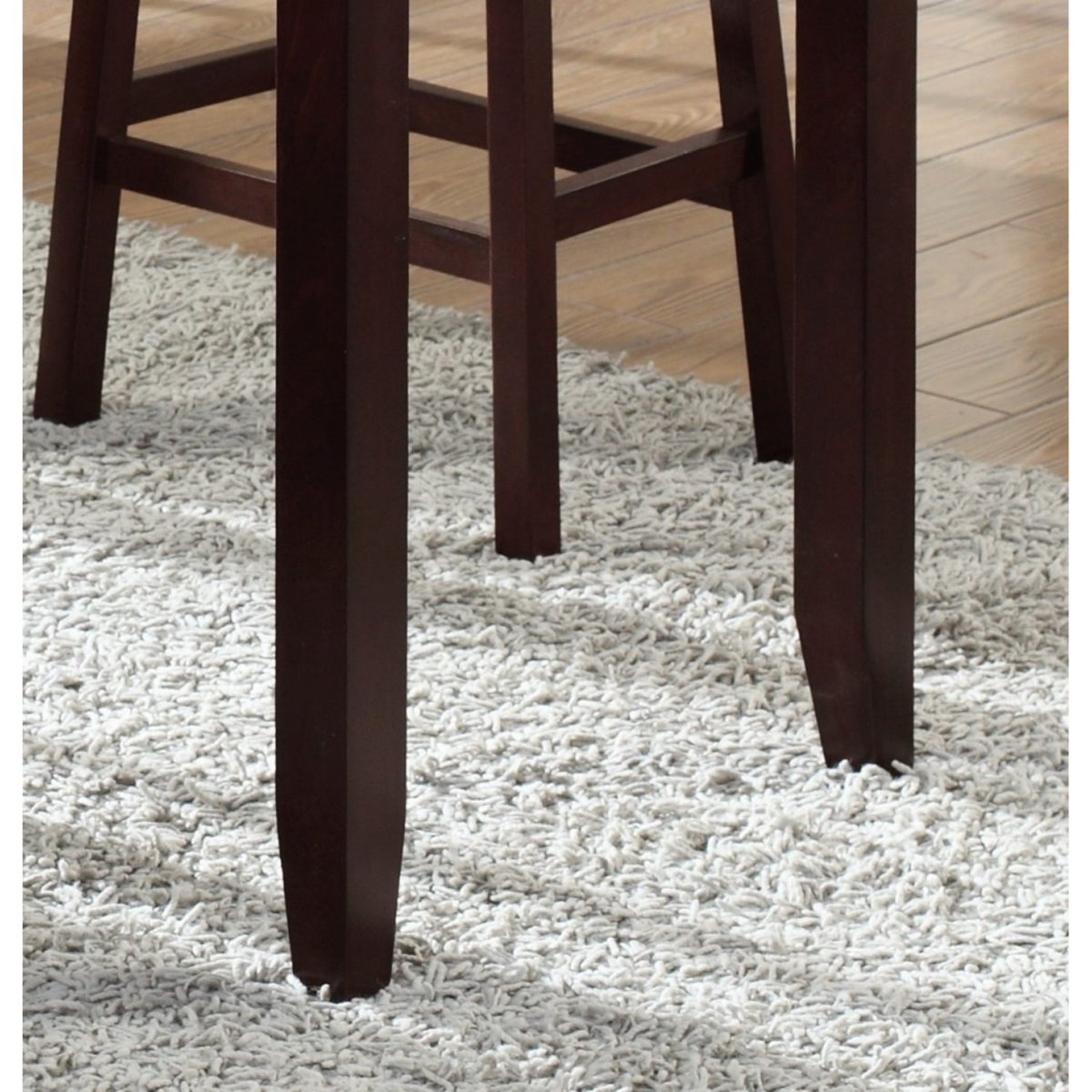 Streamdale Furniture 3-Piece Counter Height Glossy Print Marble Breakfast Table with Stools,- Espresso