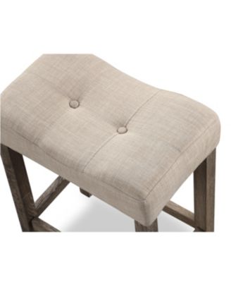 Button Tufted Counter Height Saddle Stool, Set of 2