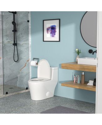Ceramic One Piece Toilet, Dual Flush With Soft Closing Seat 0000