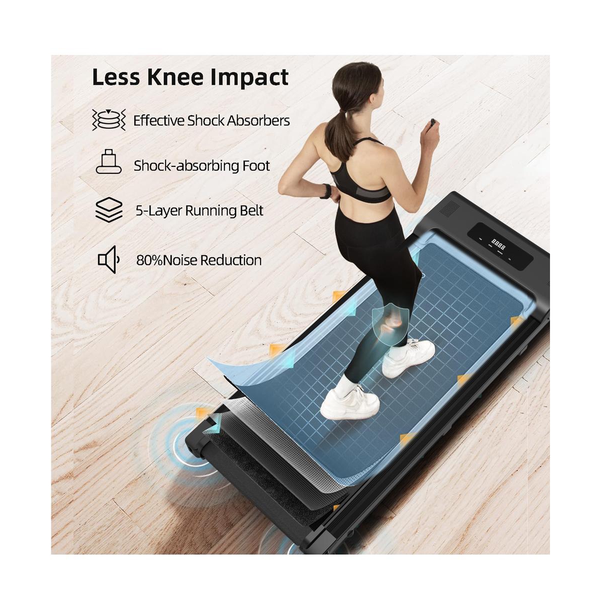 Streamdale Furniture 2.5HP Under Desk Treadmill for Walking, Jogging with Shock Absorption
