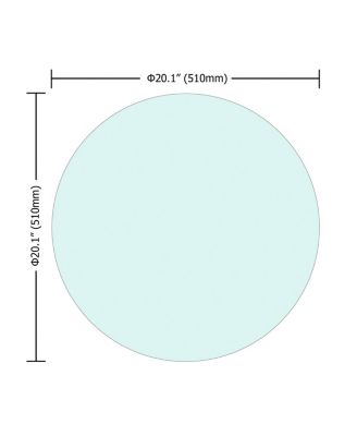 Streamdale Round Glass Tabletop – 1 Pc, Tempered Glass, 20" Diameter, 1/4" Thick, Polished Edge, Durable Surface for Tables