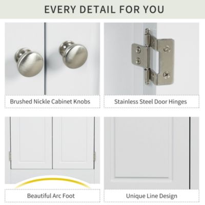  17 x 17 x 31 inches Adjustable Shelf Bathroom Storage Cabinet