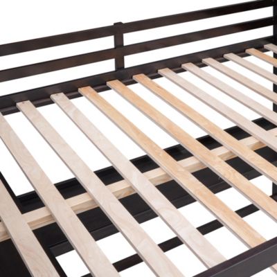 Streamdale Espresso Wooden Loft Bed with Desk and Drawers