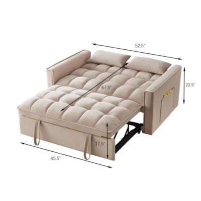 4-in-1 Versatile Loveseat Sofa & Bed with Storage and Armrests