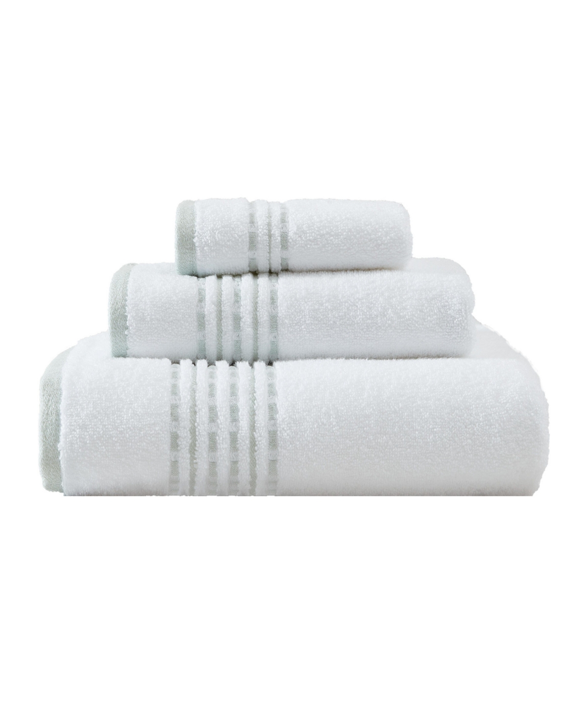 Tommy Bahama Home Cliff Side Cotton Terry 3 Piece Bath Towel Set In White,sage
