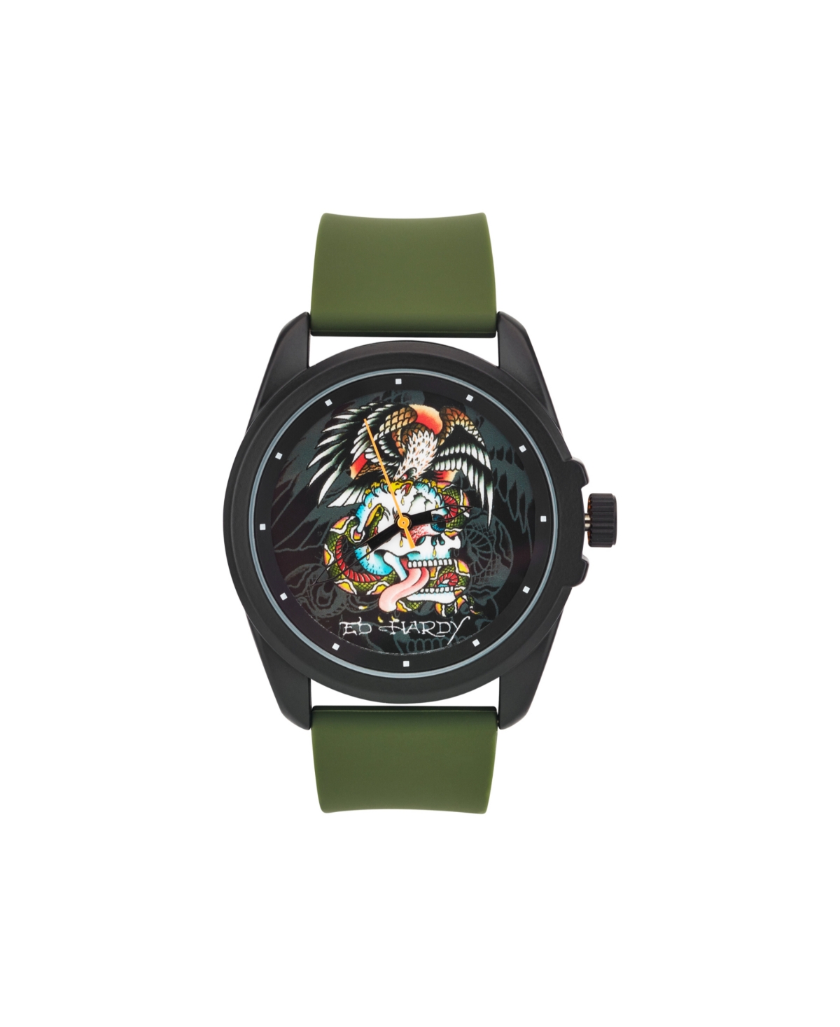 Men's Matte Olive Silicone Strap Analog Watch 46mm - Olive