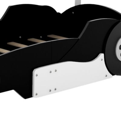 Streamdale Twin Size Race Car-Shaped Platform Bed With Wheels, Red