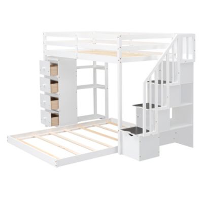 Streamdale Versatile Bunk Bed with Storage and Shelves