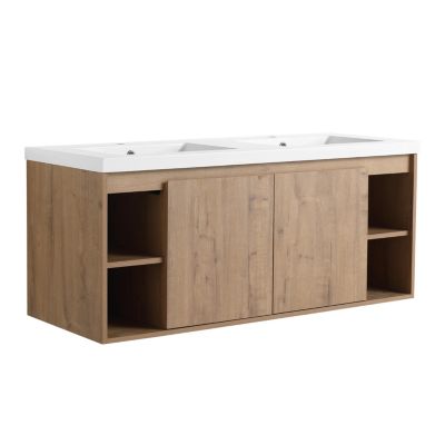 Streamdale 48" Wall Vanity with Dual Sink and Soft-Close Doors