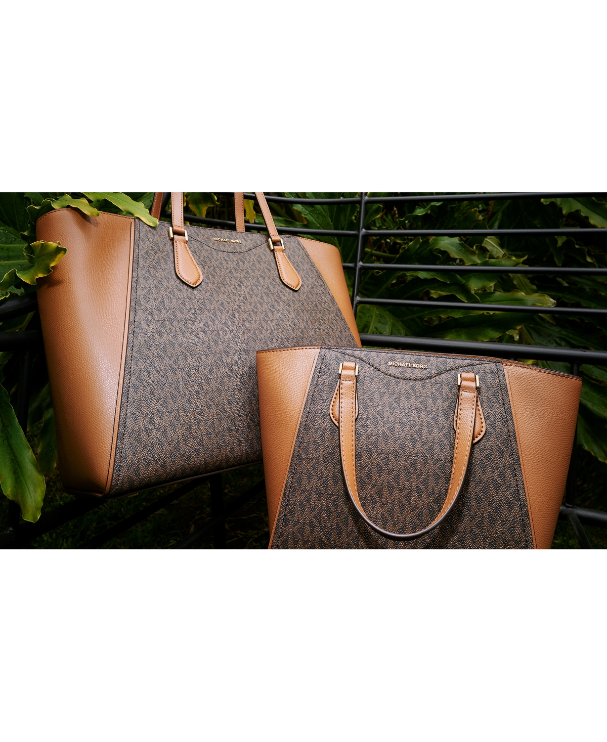 Michael Michael Kors Taryn Logo Top Zip Tote -acorn