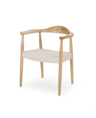 Mid-Century Modern Club Chair With Wood Frame And Rope Weave