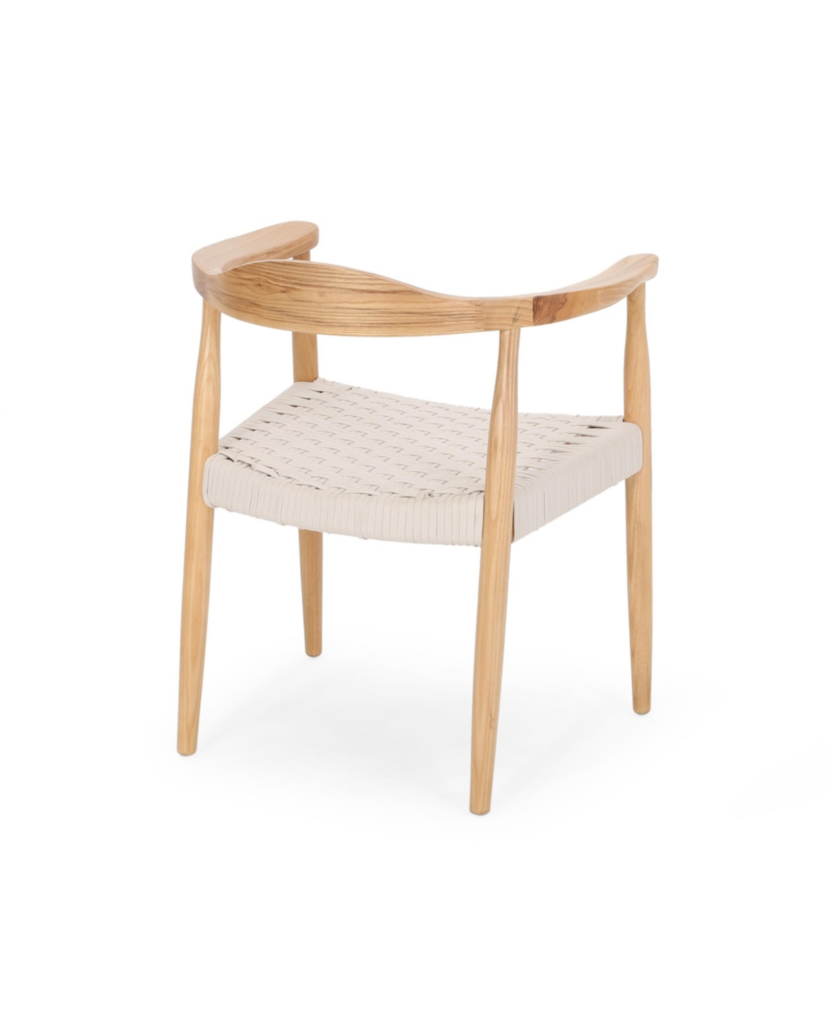 Streamdale Furniture Mid-Century Modern Club Chair With Ash Wood Frame And Rope Weave