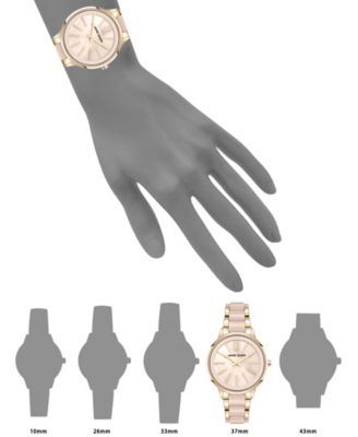 Women's Quartz Iridescent Acetate and Gold-Tone Alloy Metal Bracelet Watch, 37mm