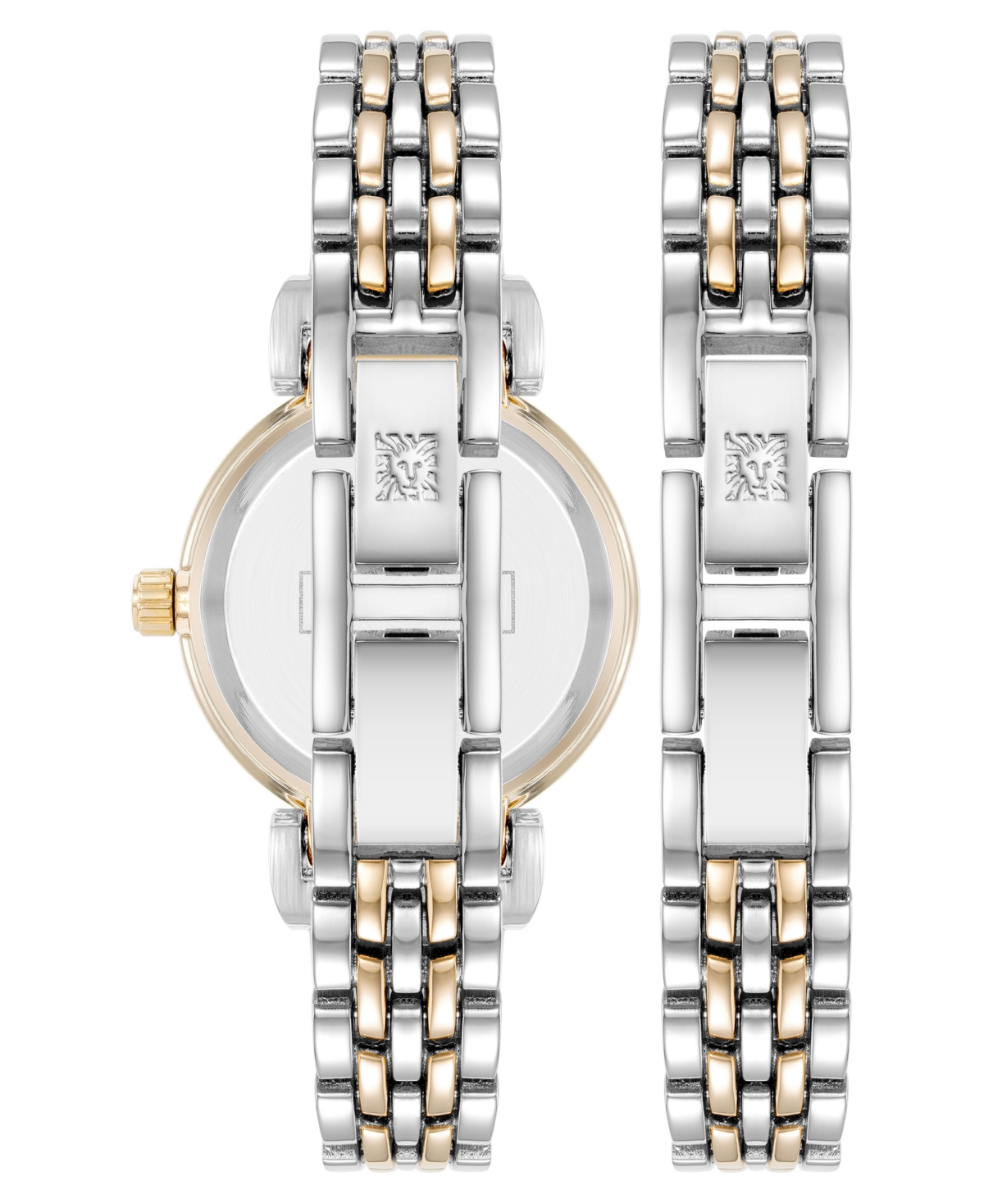 Anne Klein Women's Quartz Roman Numeral Two-Tone Alloy Metal Bracelet Watch Set, - Silver-Tone/Gold-Tone