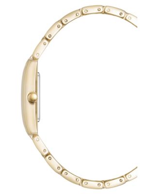 Women's Quartz Classic Rectangular Roman Numeral Gold-Tone Alloy Metal Watch, 20mm