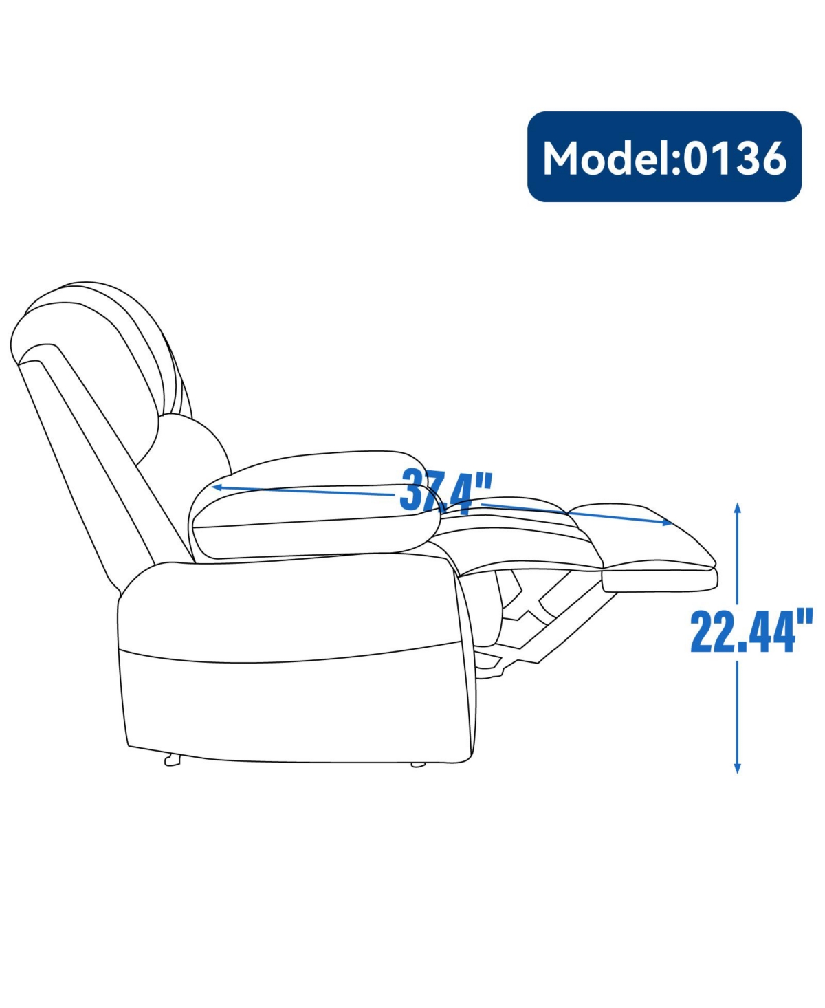 Streamdale Furniture Oversized Manual Fabric Recliner Chair for Large Individuals