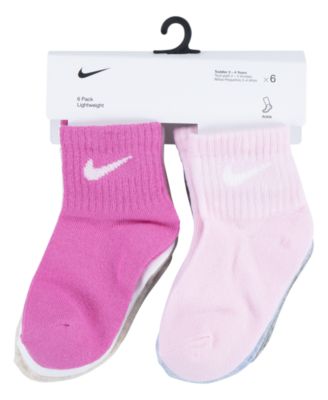 Baby Girls' or Baby Boys' and Toddler Swoosh Ankle Socks, 6-Pack