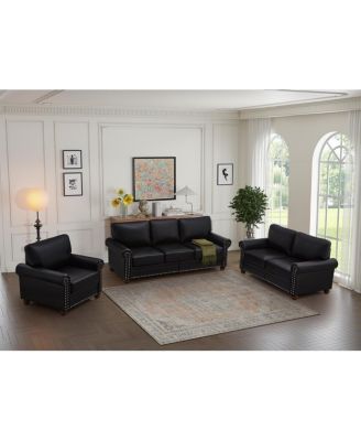  Living Room Sofa With Storage Sofa 1+2+3 Sectional Black Faux Leather