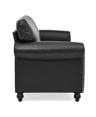 Elegant 3-Seater Sofa with Silver Nailhead Accents