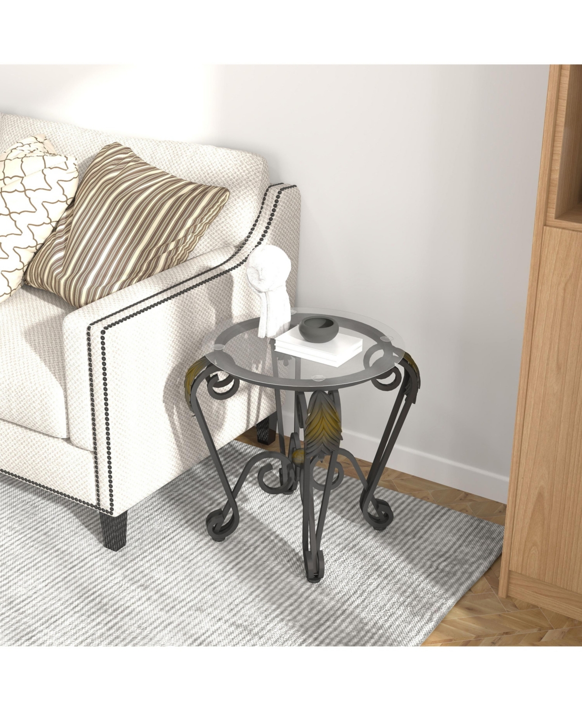 Streamdale Furniture RusticGlass Coffee Table Set with End Tables - Black