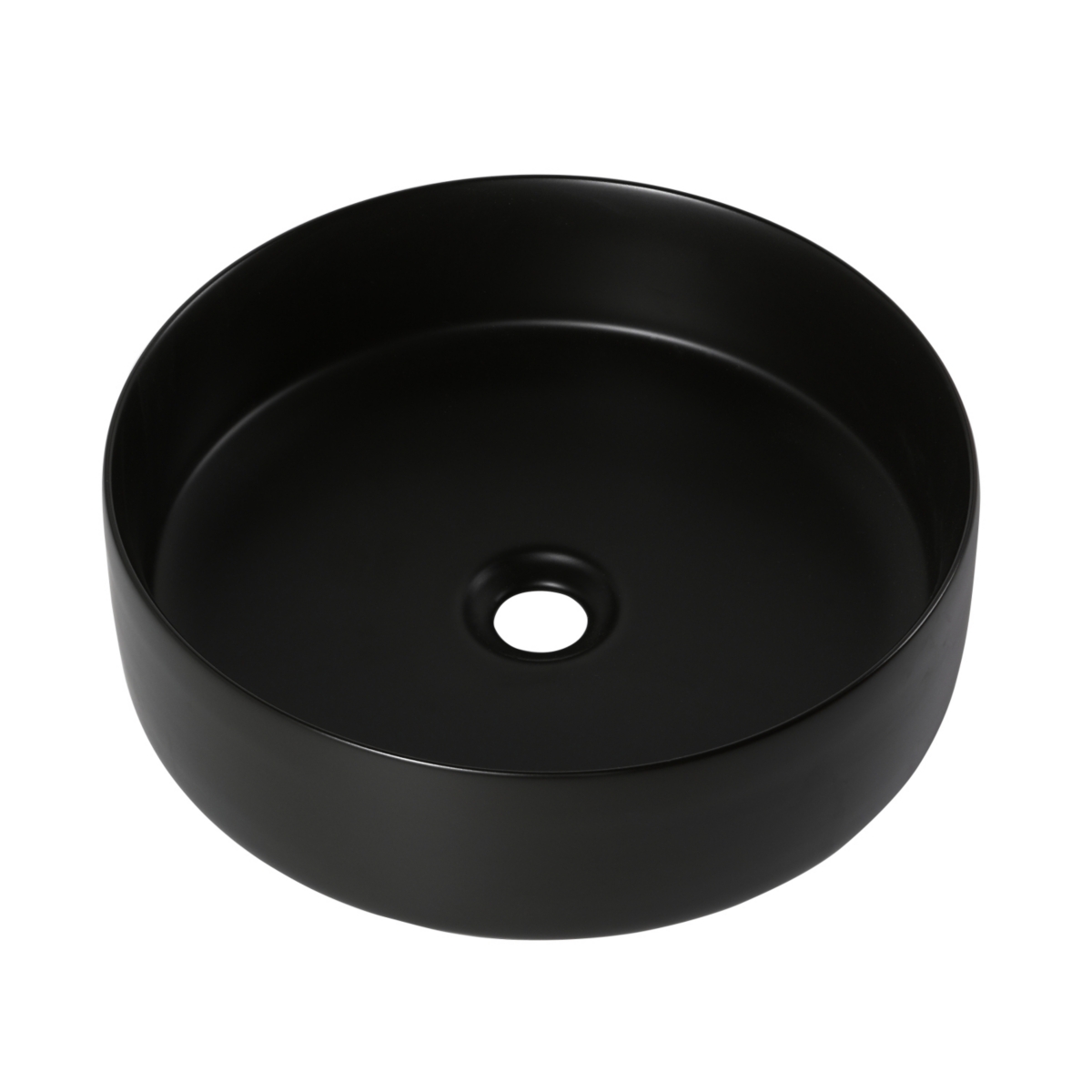 Stylish Ceramic Vessel Sink for Bathrooms - Matte black