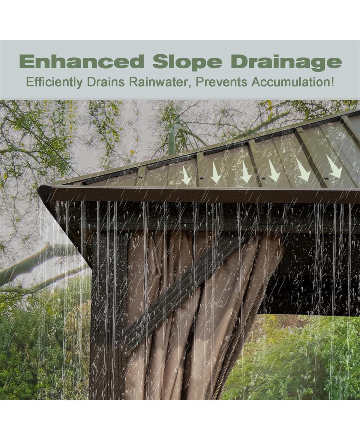 Streamdale Furniture X Hardtop Gazebo, Aluminum Metal Gazebo Withnized Steel Double Roof Canopy