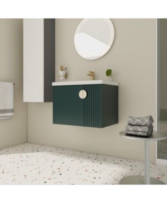 + 1 Pc. + Ceramic + Soft-Close Doors + Wall-Mounted Vanity