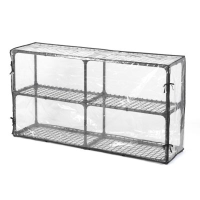 2-Pack 3-Tier Wire Storage Shelves with Covers