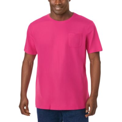 Big & Tall Shrink-Less Lightweight Longer-Length Crewneck Pocket T-Shirt