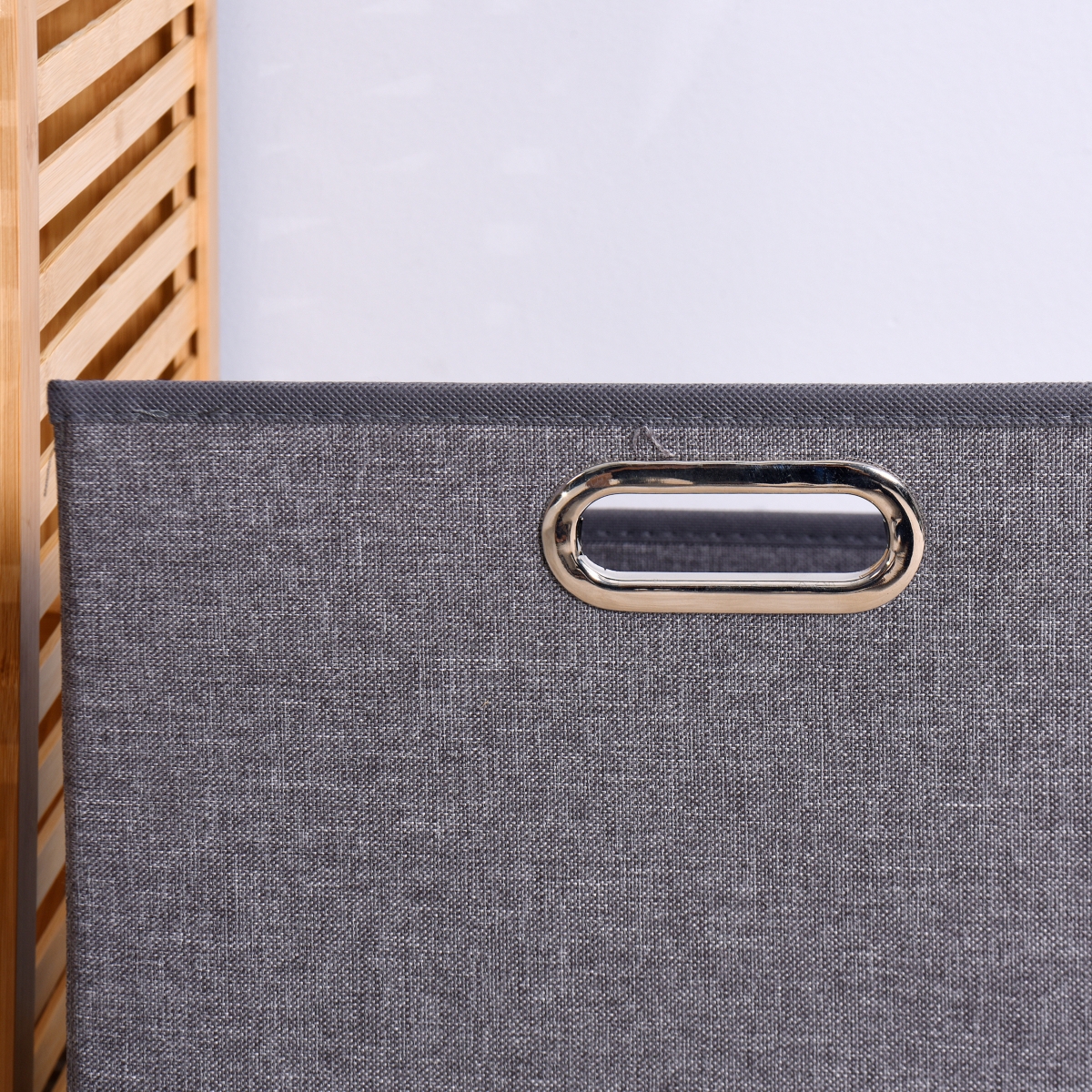 Streamdale Bamboo Laundry & Storage Basket with Shelf