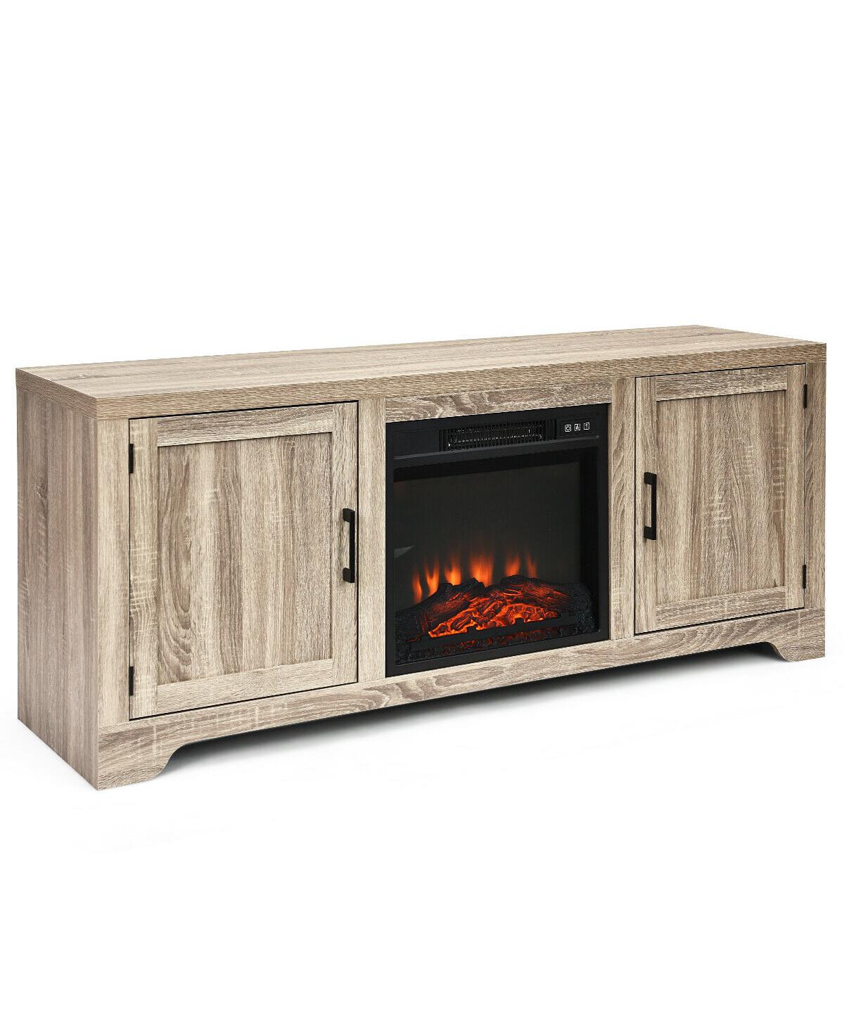 Gymax Tv Stand Entertainment Center Console Home Media Storage W/ 2 Doors for Tv