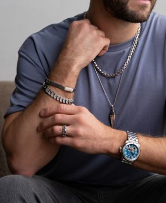 Marc Anthony Men's Damascus Sword Pendant Necklace in Sterling Silver-Plate, 24" + 2" extender, BVP1075-WMMNA