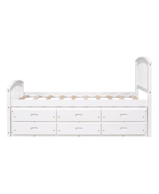 Streamdale Twin Size Platform Storage Bed Solid Wood Bed With 6 Drawers