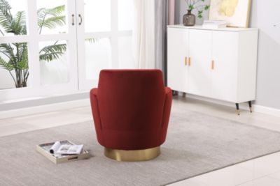 Swivel Barrel Chair with Gold Base