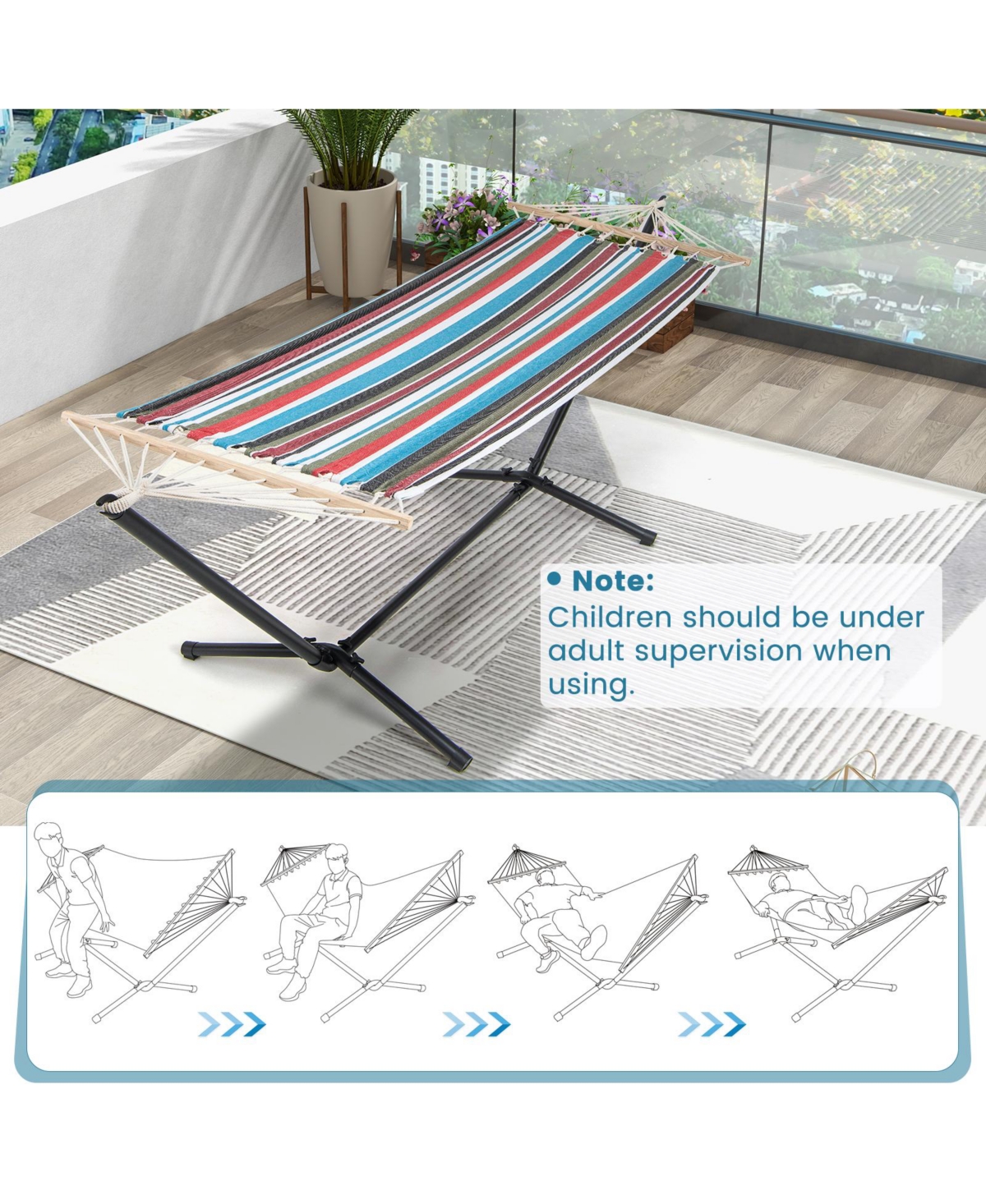Sugift Hammock with Stand and Carrying Case