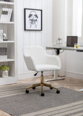 Modern Adjustable Office Chair with Teddy Fabric