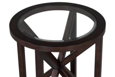 Modern Tempered Glass Coffee Table with Wood Base