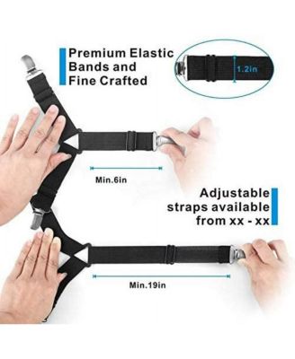 Bed Sheet Holder Straps Adjustable Elastic Set of 4