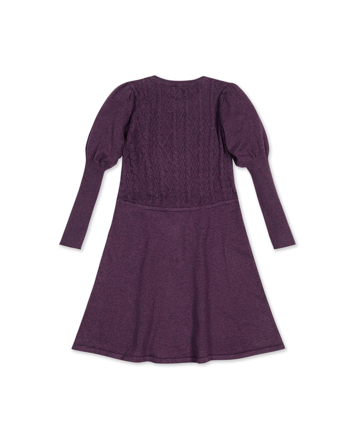 Hope & Henry Toddler Girls Organic Long Sleeve Cable Bodice Sweater Dress