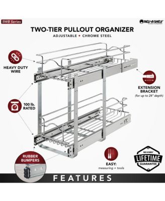 Kitchen Cabinet Pull Out Shelf Organizer, 9 x 22 In, 5WB2-0922CR-1