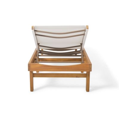Streamdale Acacia Wood and Mesh Outdoor Chaise Lounge for Relaxation
