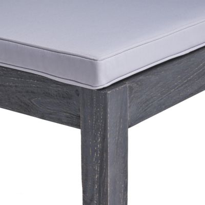 Streamdale Acacia Wood Slat-Back Dining Chair with Washable Cushions