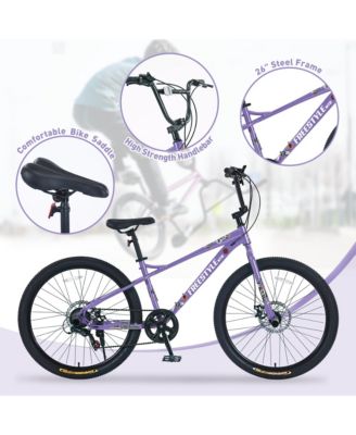 Streamdale Freestyle MTB Bike, 26", Purple, 7-Speed Shimano, Double Disc