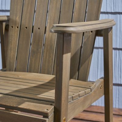 Weather-Resistant Acacia Wood Adirondack Dining Chairs (Set of Two)
