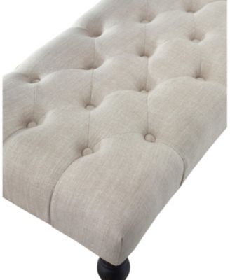 Fabric Tufted Turned Leg Dining Bench