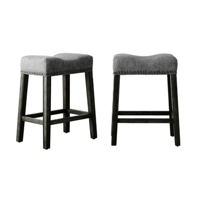 Streamdale  Furniture Saddle Seat Counter Stools (Set of 2)