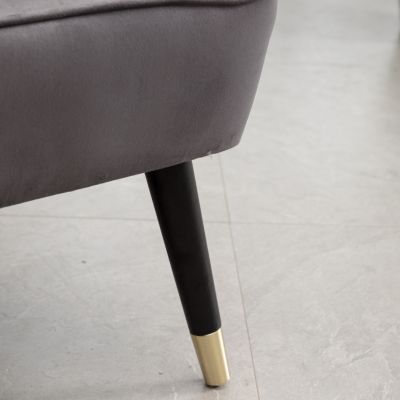 Streamdale Contemporary Velvet Upholstered Accent Chair, Gray