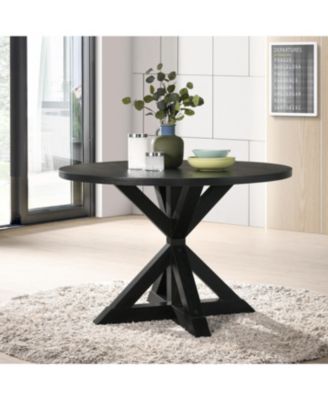 indvale Cross-Buck Wood 5-Piece Dining Set in Black